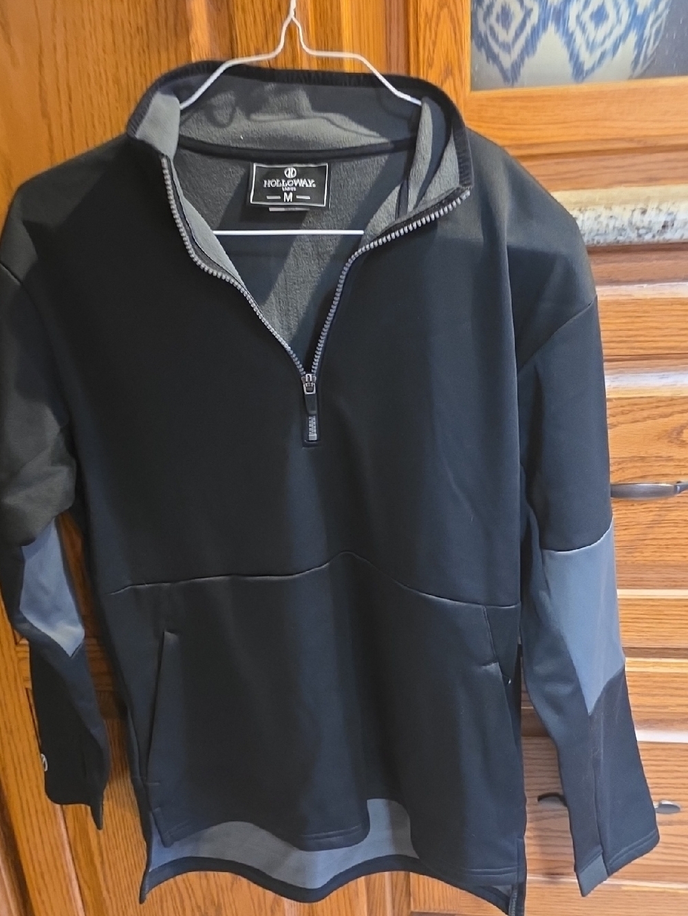 Holloway Black and Gray Half-Zip Athletic Pullover